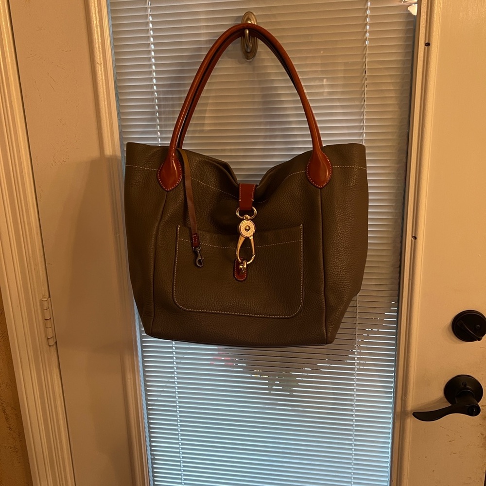 Dooney & Bourke Olive Tote with Brown Accents